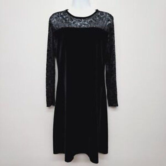 Jaqueline Ferrar Black Velvet Dress Size 12 - Picture 1 of 5